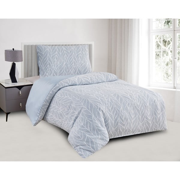 Biancheria da letto singola jacquard blu 140x200 cm Florida - My House-image-1