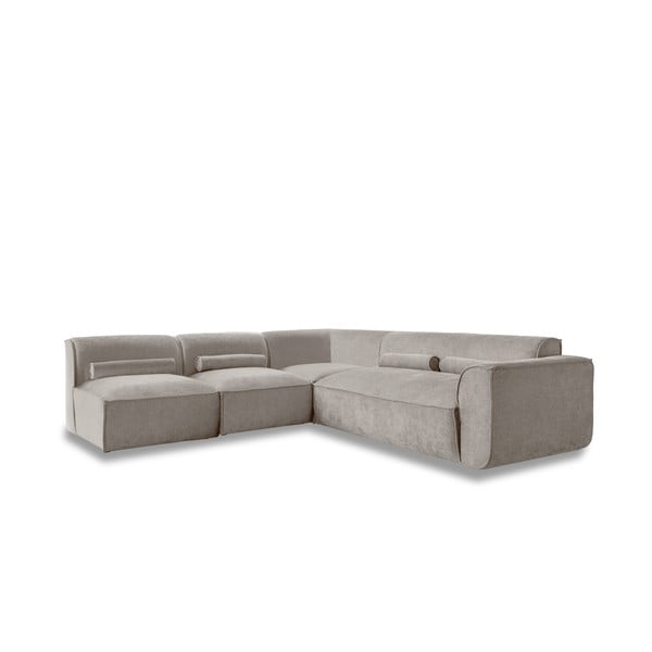 Divano angolare componibile beige (con penisola a sinistra) Flex Felix – Miuform