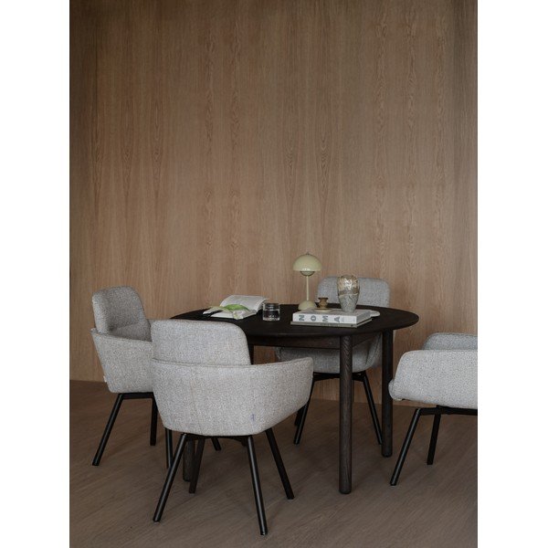 Tavolo da pranzo rotondo in rovere massiccio allungabile ø 120 cm Derrymore – Rowico-image-2