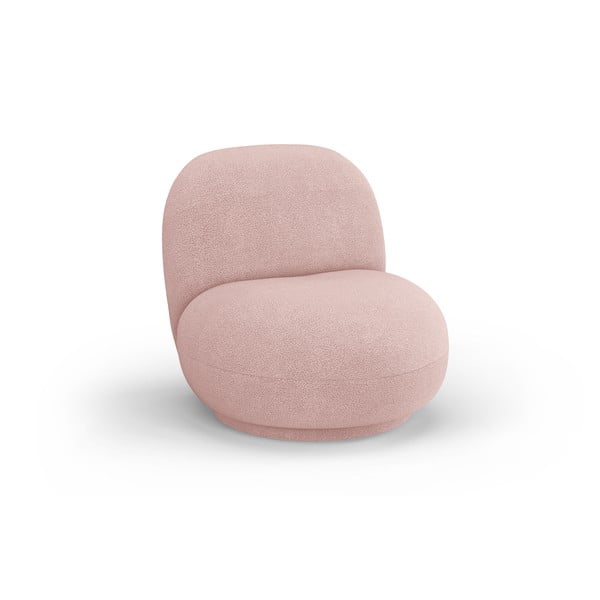 Poltrona rosa chiaro in tessuto bouclé Chuck - Micadoni Home