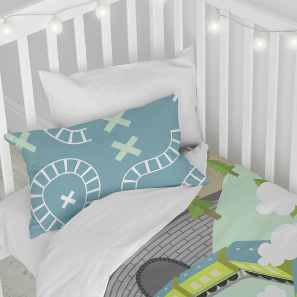 Biancheria da letto per bambini in puro cotone Happynois , 115 x 145 cm Train - Mr. Fox-image-3