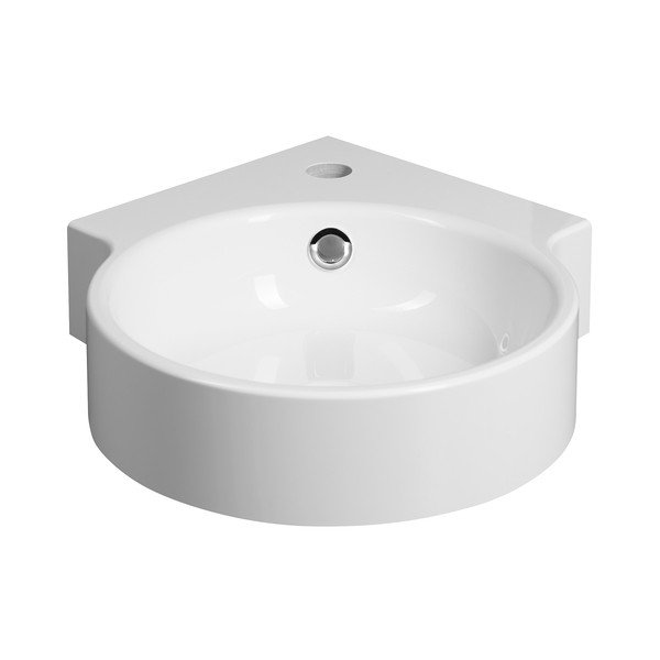 Lavabo rotondo bianco in composito minerale 38x38 cm Kaori – Sapho-image-2