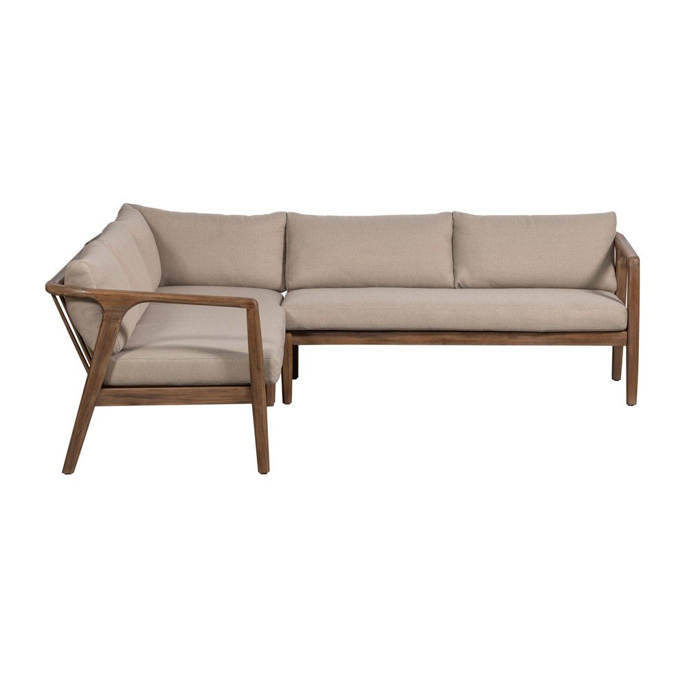 Divano da giardino marrone imbottito (a L) Biam – WOOOD | Divani da giardino