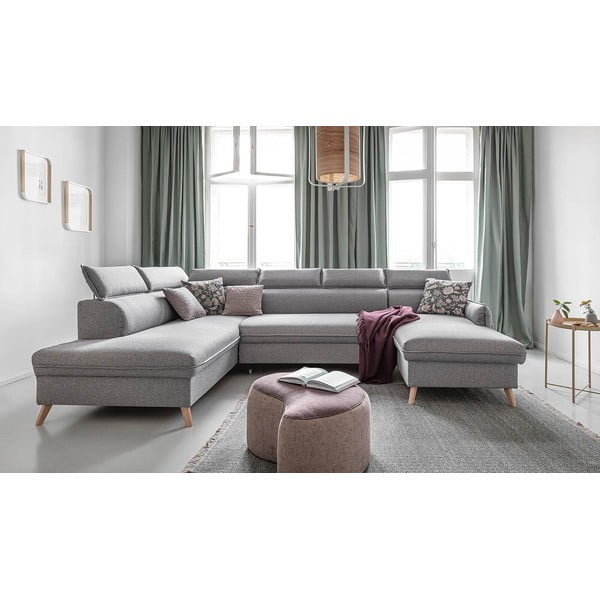 Divano letto angolare grigio chiaro (angolo sinistro) Sweet Harmony - Miuform-image-1