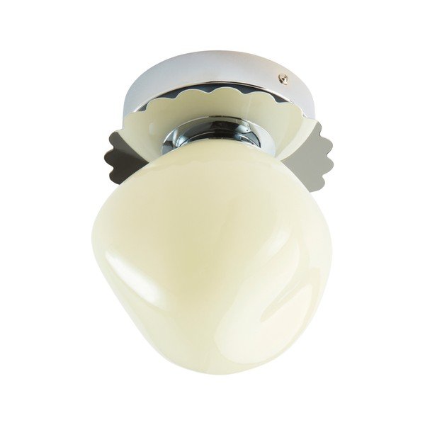 Plafoniera color crema/color argento lucido in vetro opale ø 12 cm Bon – Jotex-image-4