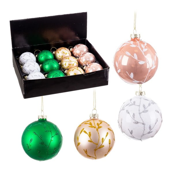 Palline di Natale in vetro in set da 12 - Casa Selección-image-1