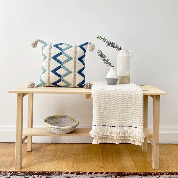 Federa con nappina in misto lino, 43 x 43 cm Bethany - Joynodes-image-1