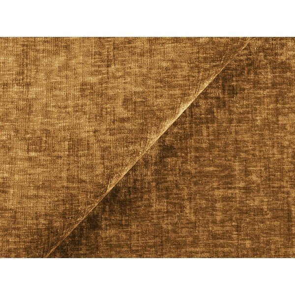 Poggiapiedi color senape con rivestimento in ciniglia Kuki – Makamii-image-4