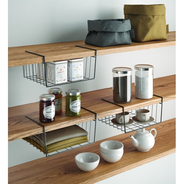 Cestino da cucina sospeso nero, lunghezza 30 cm - Metaltex-image-2