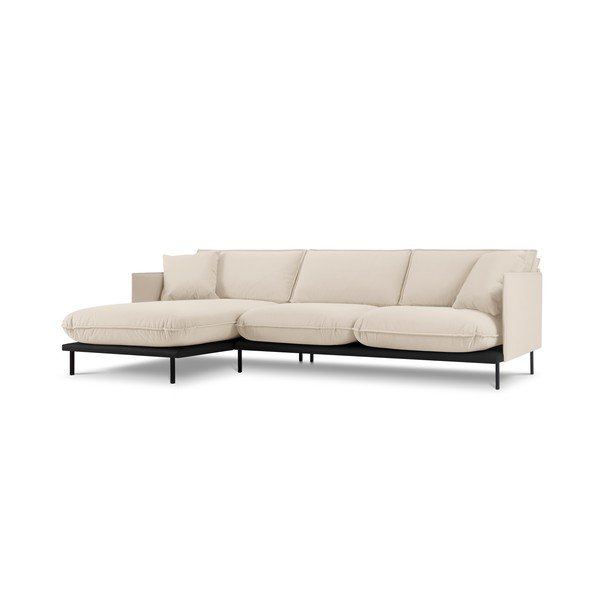 Divano angolare in velluto beige, angolo sinistro Auguste - Interieurs 86-image-2
