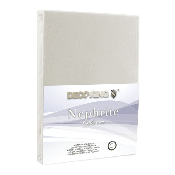 Lenzuolo elastico crema , 220/240 x 220 cm Nephrite - DecoKing-image-2