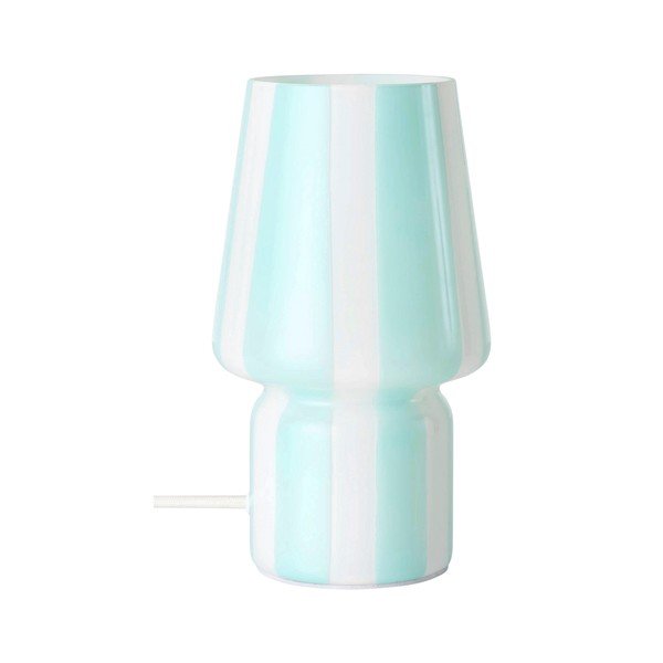 Lampada da tavolo bianca/blu in vetro (altezza totale 21,5 cm) Carlo – Ellos Home
