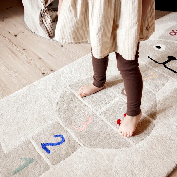 Tappeto da gioco per bambini in misto lana tessuto a mano 75x180 cm Rabbit Hopscotch – OYOY Mini-image-1