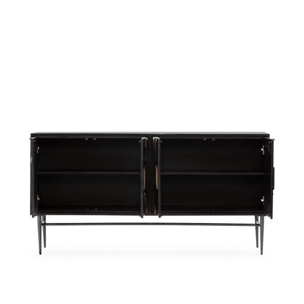 Cassettiera nera in mango massiccio 175x90x40 cm Navya – MOME-image-4