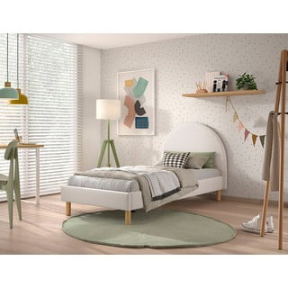 Letto singolo imbottito bianco con griglia 90x200 cm MOON - Vipack