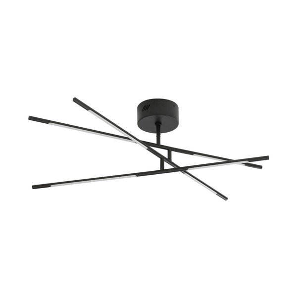 Plafoniera LED nera in metallo con paralume in vetro acrilico con intensità regolabile 77x84 cm Raccio – Nova Luce