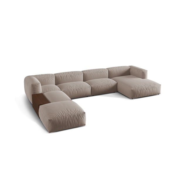 Divano angolare componibile beige (angolo sinistro/U) Martina - Micadoni Home-image-2