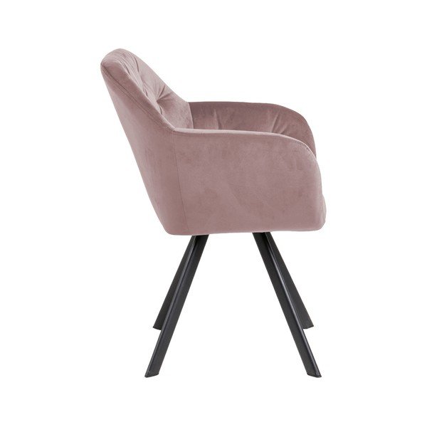 Sedia da pranzo rosa chiaro in imbottito con braccioli Lola – Actona-image-3
