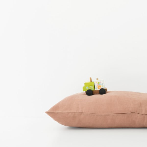 Federa di lino arancione per bambini Nature, 40 x 60 cm Cafe Creme - Linen Tales-image-2