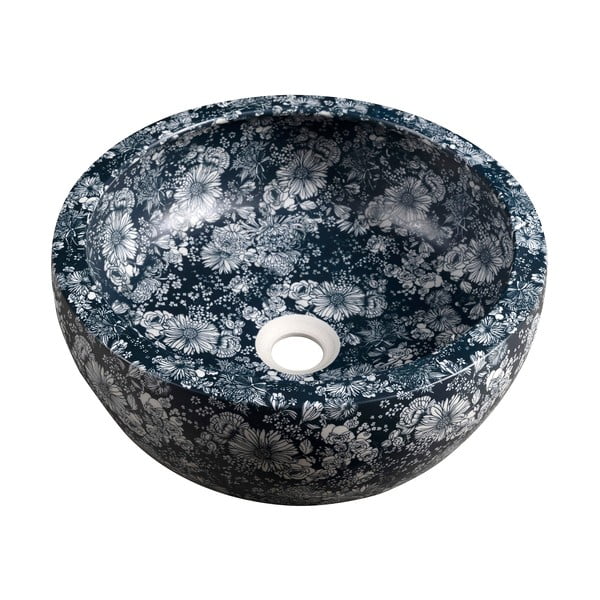 Lavabo rotondo in blu scuro in ceramica ø 41 cm Priori – Sapho