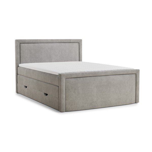 Letto boxspring greige con contenitore 200x200 cm Fresco – Maison de Rêve
