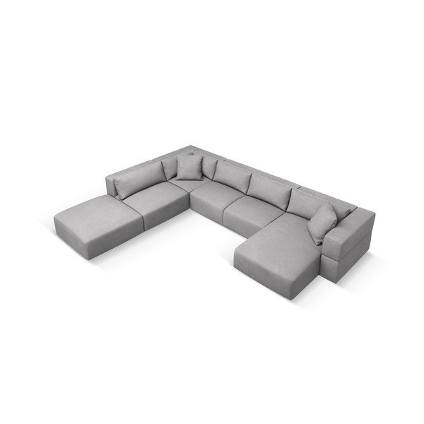 Divano a U angolare grigio chiaro, angolo sinistro Esther - Milo Casa-image-2