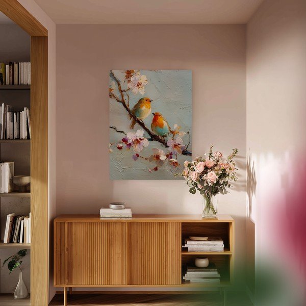 Dipinto stampato con cornice inclusa 60x80 cm Robins – Styler-image-1