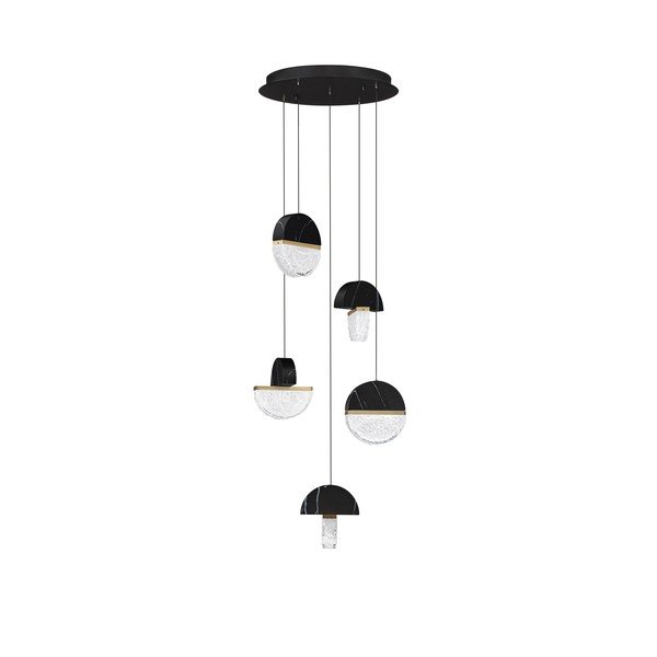 Lampadario LED nero in metallo con intensità regolabile ø 46 cm Dorin – Nova Luce