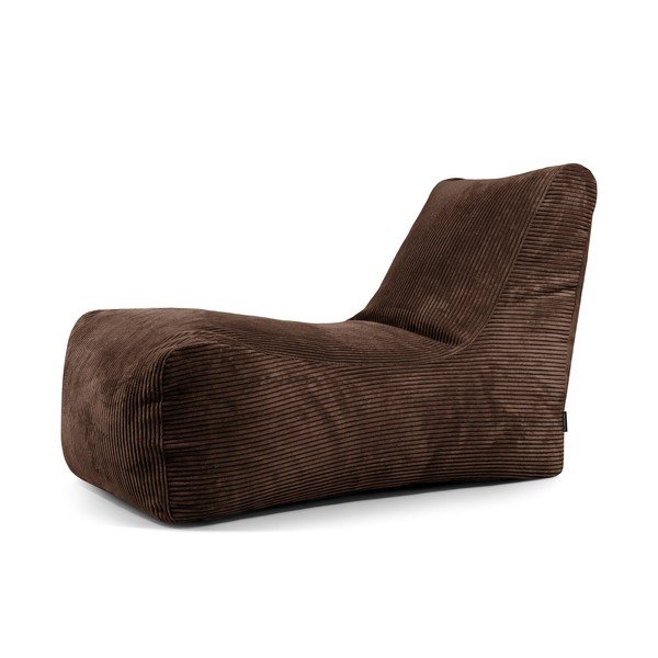 Puof a sacco marrone scuro con rivestimento in velluto a coste Lounge – SLOWDOWN