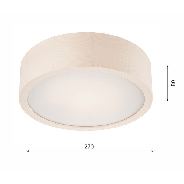 Plafoniera bianca con paralume in vetro ø 27 cm Eveline – LAMKUR-image-4