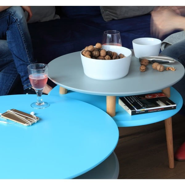 Tavolino da salotto rotondo color antracite ø 70 cm Ufo – Ragaba-image-1