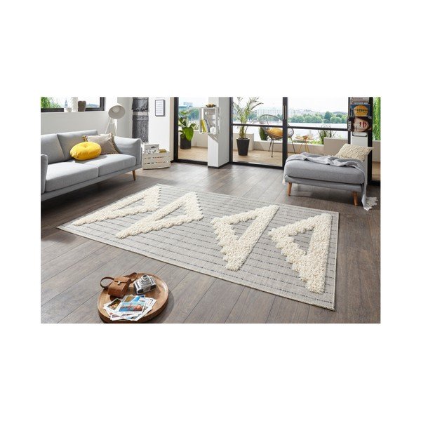 Tappeto grigio Handira Triangles, 170 x 115 cm - Mint Rugs-image-3