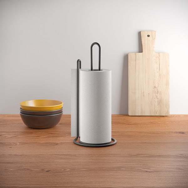 Porta asciugamani da cucina nero My Roll Lava Myroll - Metaltex-image-1