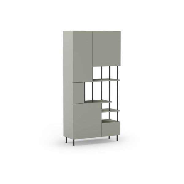 Libreria verde-grigio 84x175 cm Perla - Marckeric-image-2