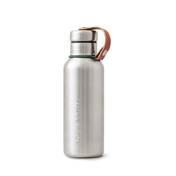 Verde oliva a 2 pareti in acciaio inox nero + bottiglia sottovuoto isolata Blum, 500 ml - Black + Blum