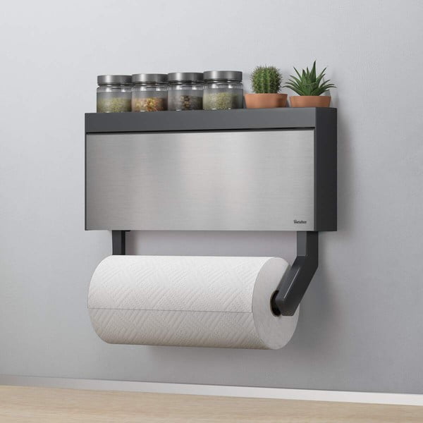 Porta rotolo e pellicole da appendere per cucina Tango Inox - Metaltex-image-1