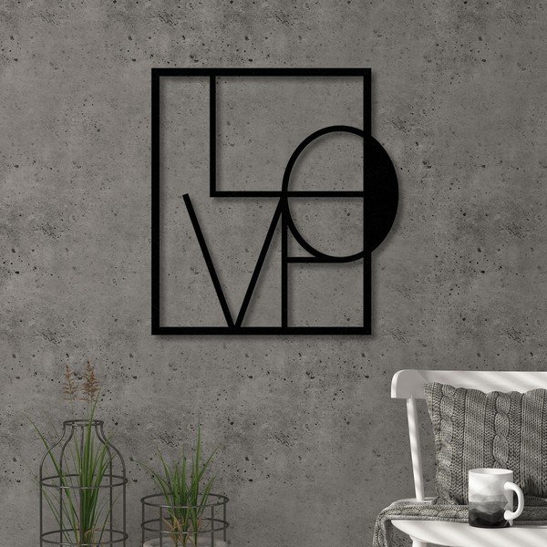 Decorazione murale in metallo Love - Wallity-image-1