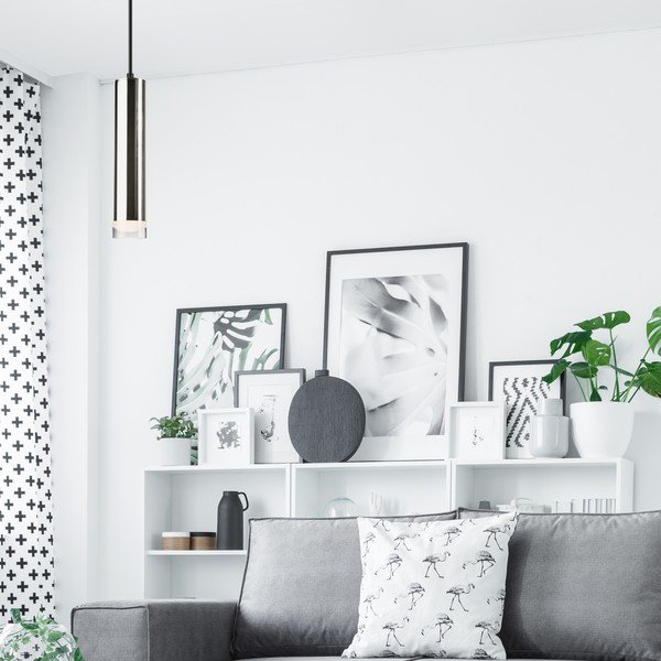Lampadario nero/argentato Diego – LAMKUR-image-1