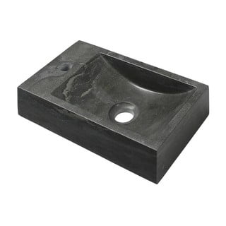 Lavabo nero in pietra 40x22 cm Blok – Sapho