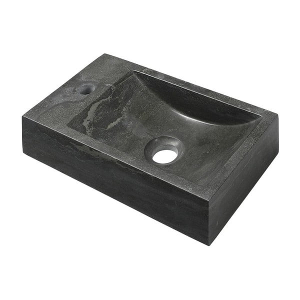 Lavabo nero in pietra 40x22 cm Blok – Sapho