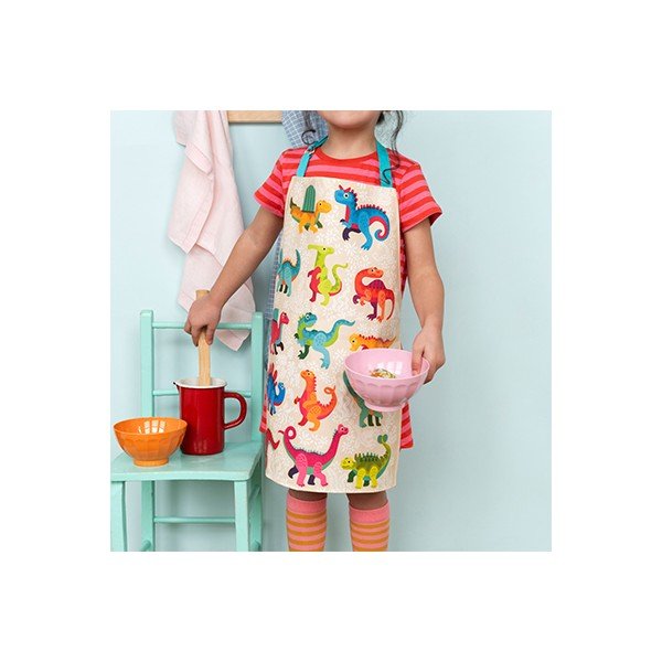 Grembiule per bambini in cotone Baby Dinos – Rex London-image-1