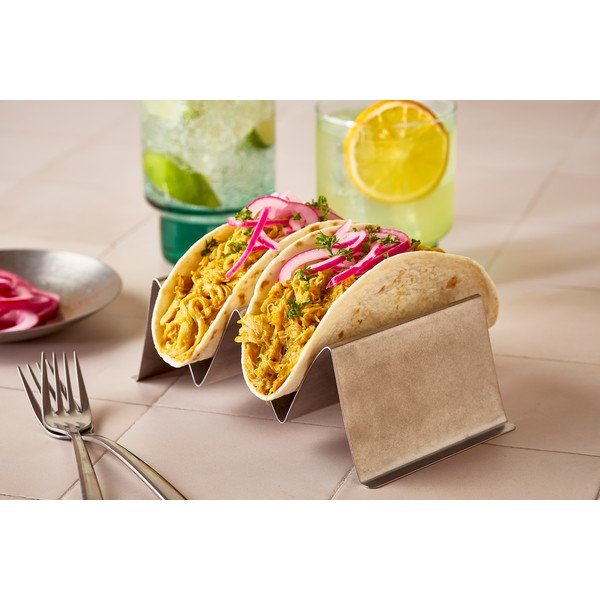 Porta tacos vassoio di servizio in acciaio inox 10x19 cm Serve – BonBistro-image-1