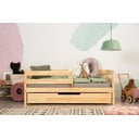 Letto da bambini estraibile di colore naturale in pino massiccio con contenitore con rete inclusa 90x200 cm CPD – Adeko