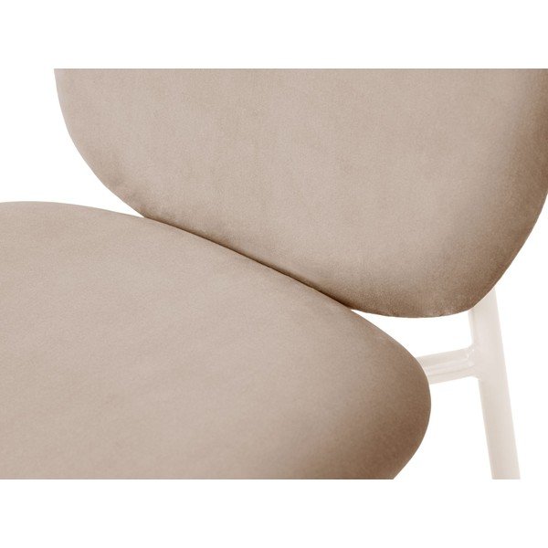 Sedia da pranzo beige imbottito impilabile Caroline – Micadoni -image-3