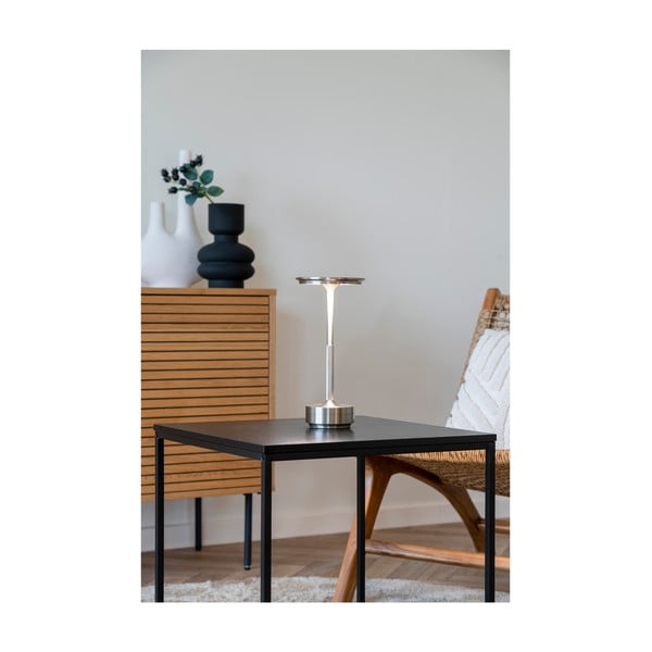 Lampada da tavolo LED argentata (altezza totale 28,5 cm) Lyneham – House Nordic-image-3