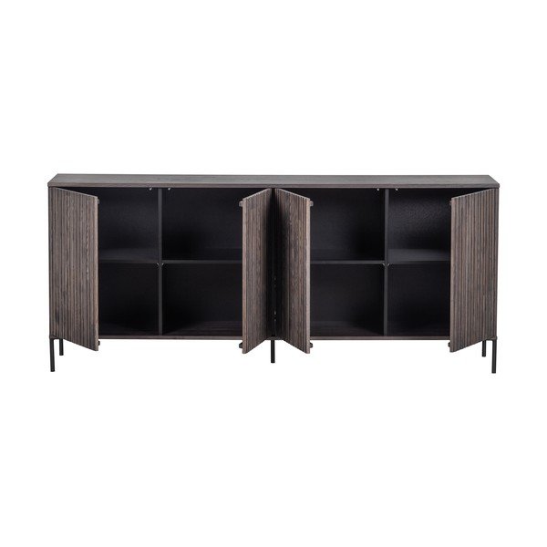 Cassettiera marrone con effetto frassino 200x85x44 cm Gravure – WOOOD-image-3