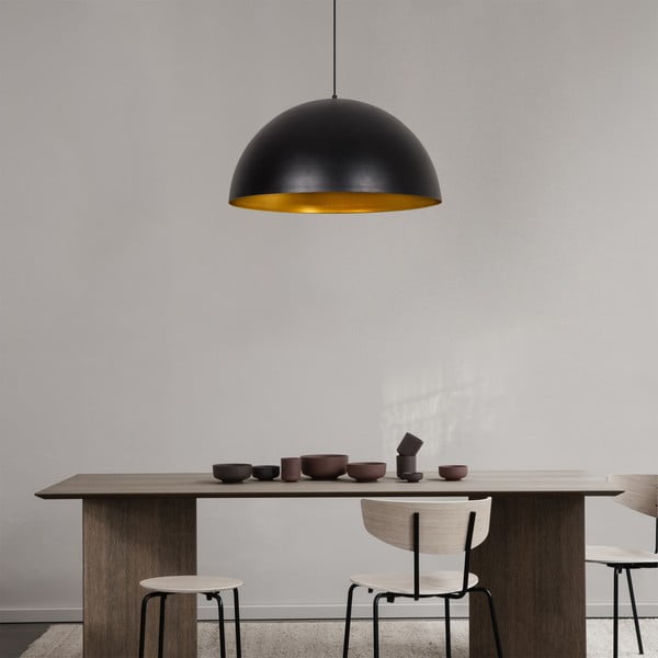 Lampadario nero con paralume in metallo ø 60 cm Coppa – Opviq lights-image-1
