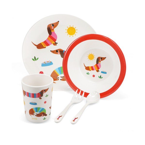 Set da pranzo per bambini 5 pz Sunny Sausage Dog – Rex London