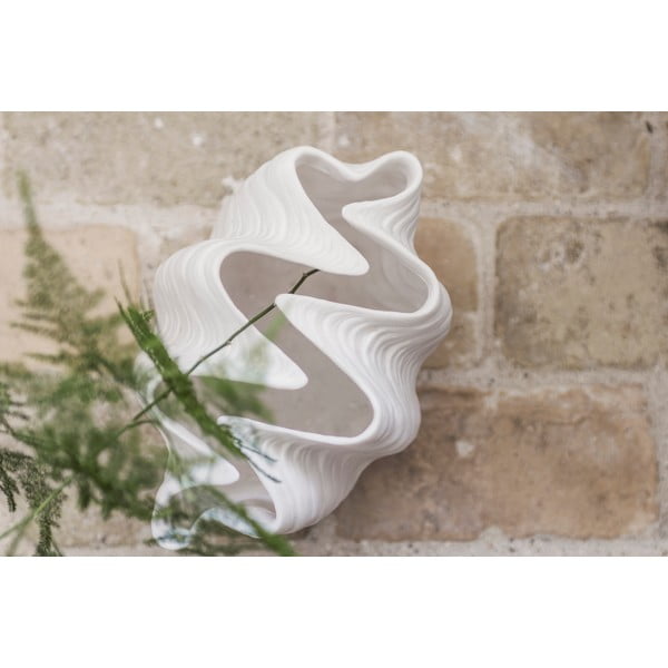 Vaso in poliresina bianca (altezza 22 cm) Shell - Mette Ditmer Denmark-image-2