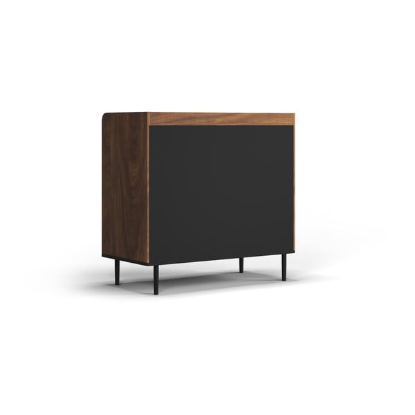 Cassettiera bassa in noce 90x90 cm Ely - Cosmopolitan Design-image-3